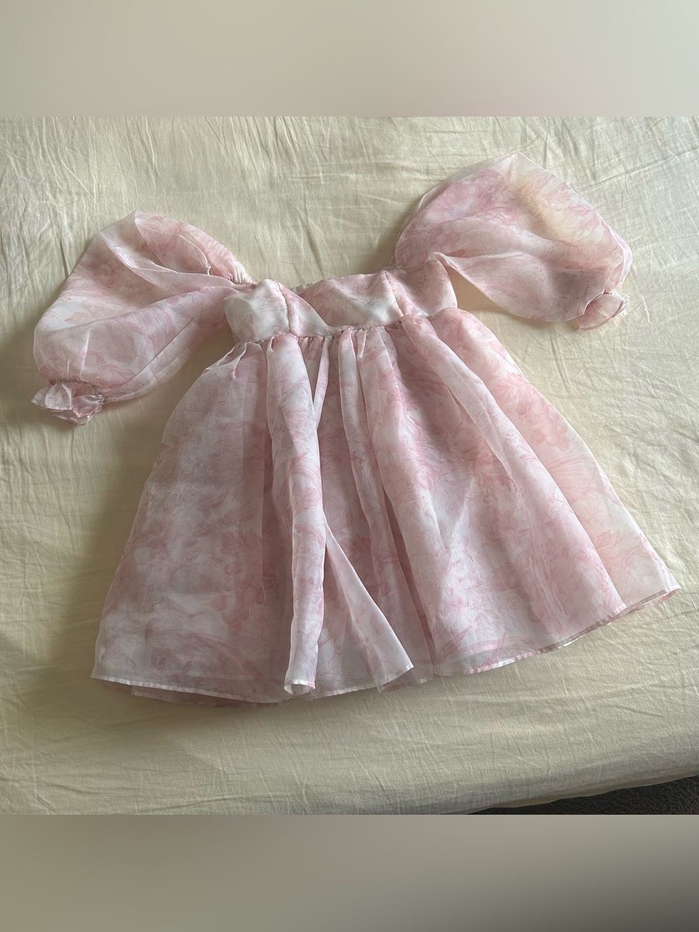 Selkie Organza Puff Dress in Pink